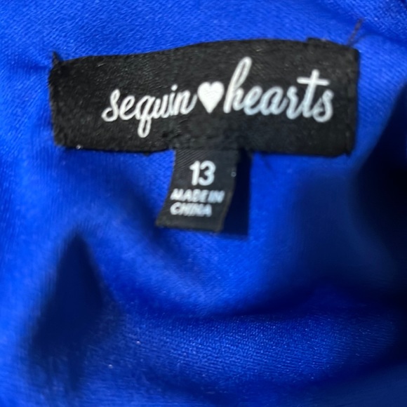 Royal Blue Dress with Lace Trim by Sequin Hearts/ Size 13 - Picture 7 of 7